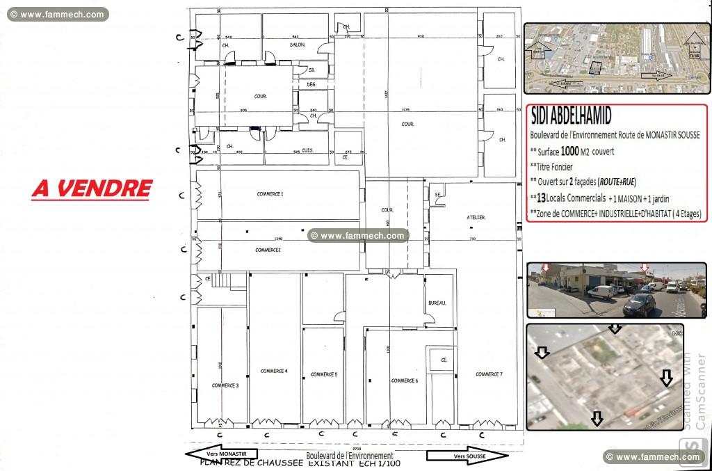 13 LOCALS COMMERCIALS independants 1000M2 A VENDRE