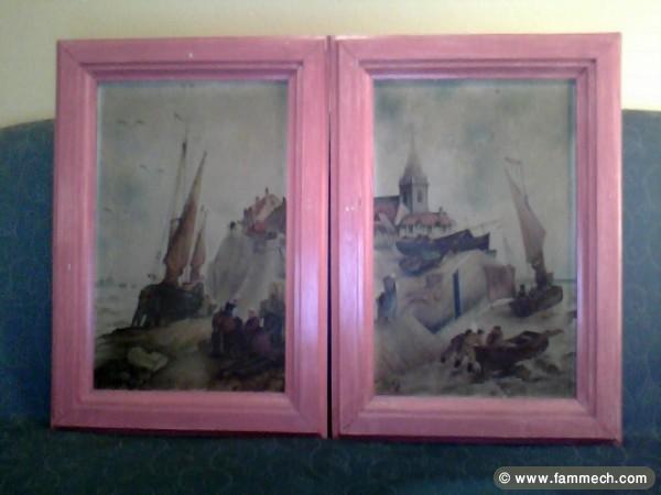 2 belle peinture a l huile de 1947 format 30x50