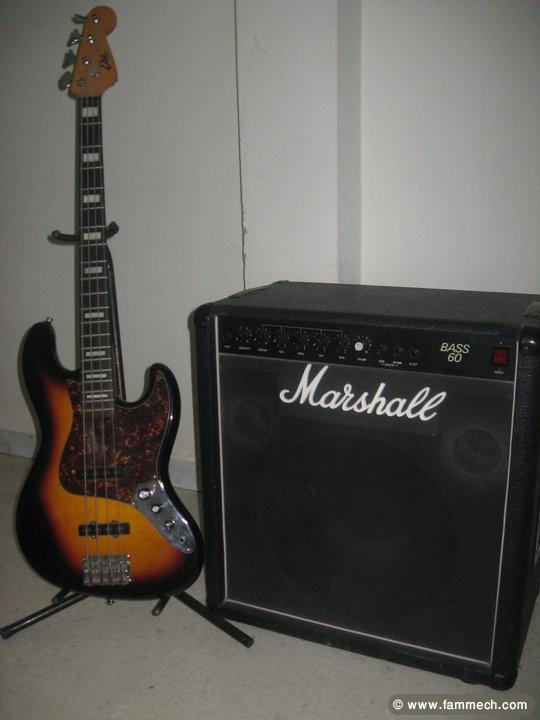guitare bass+ampli marshall