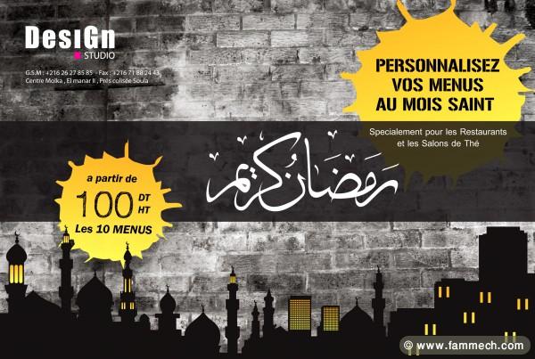 Menus Ramadan salons de thé et restaurants