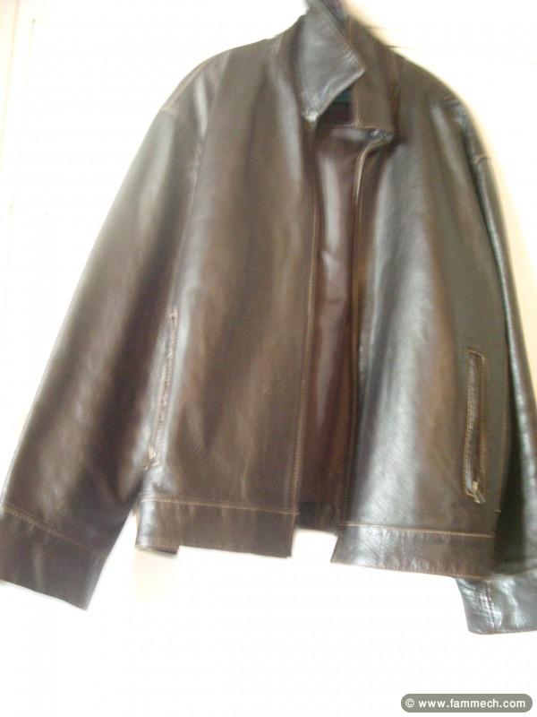 blouson cuir marron taille 50 