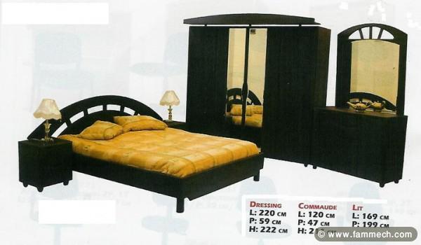 chambre a coucher design bois noble,utilisé un an
