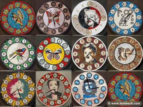Horloges en mosaïque 
