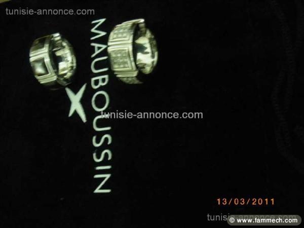 boules d'oreille mauboussin or et diamant 