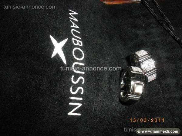 boules d'oreille mauboussin or et diamant 