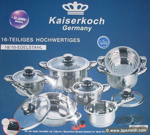 Batterie de cuisine 16 pieces inox 18 10 germany