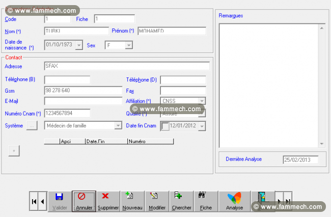 Logiciel CNAM pour laboratoire d’analyses médicale