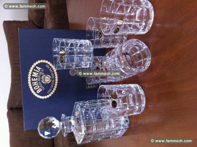 Carafe + 6 Verres en Cristal de Boheme