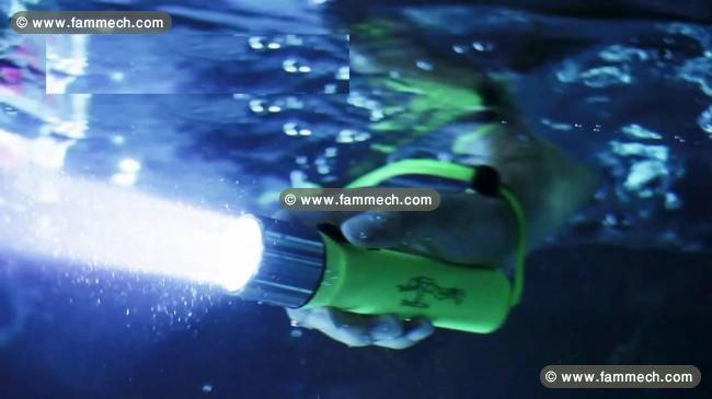 Lampe LED de sous la mer et chasse dans la foret 