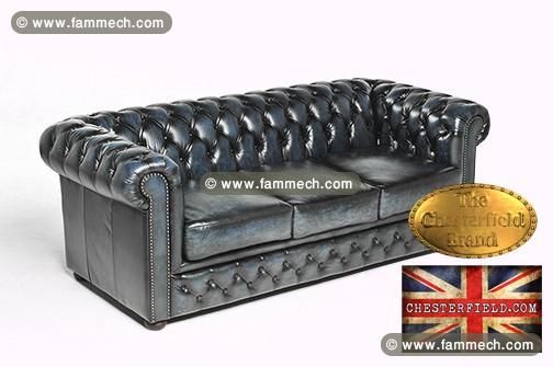 Original canapé Chesterfield Antique bleu