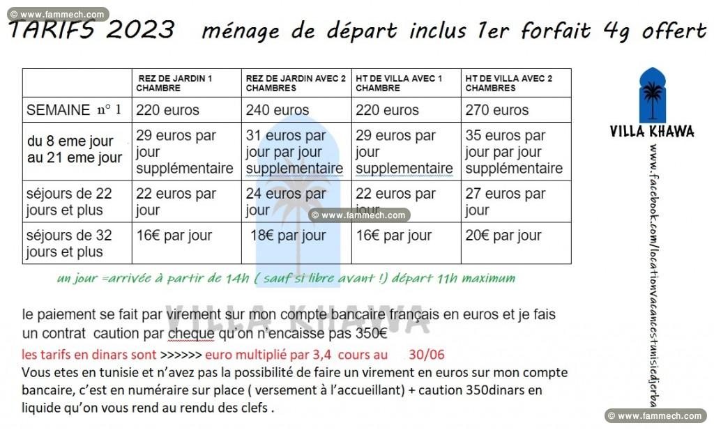 DJERBA rez de jardin pour 4 villa grand confort