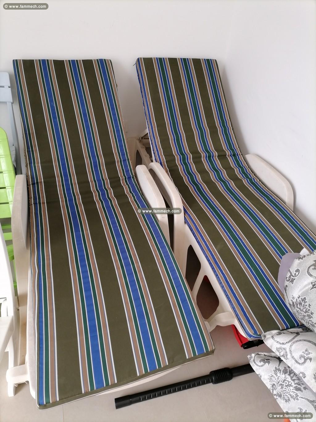 3 FAUTEUILS TRANSAT RELAX AVEC MATELAS 