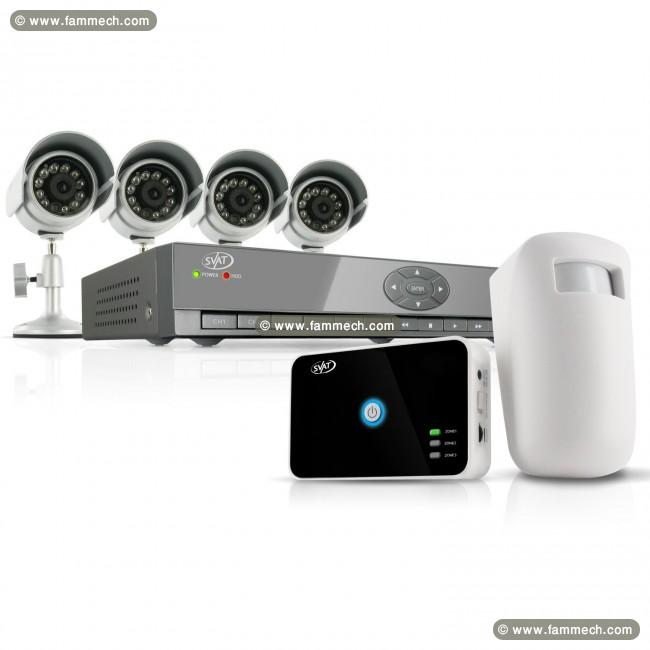 4 camera de surveillance+dvr+wifi+installation