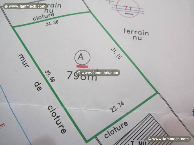 800 m2 a vendre a raoued plage