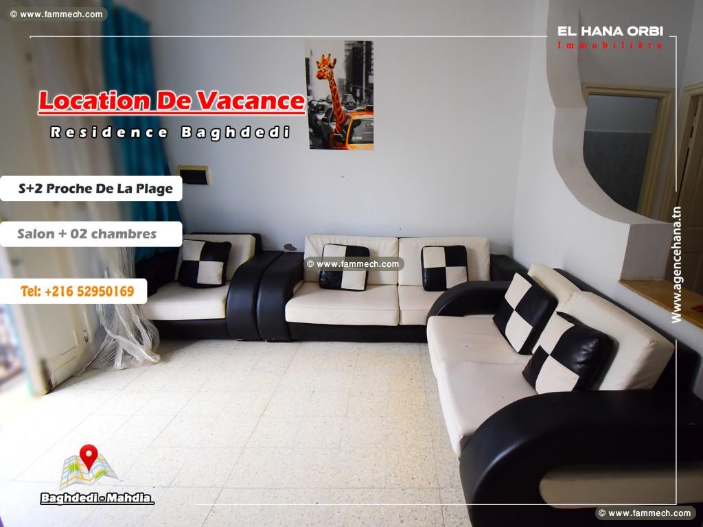 à louer rdc pour vacance d’été s+2 à baghdedi 