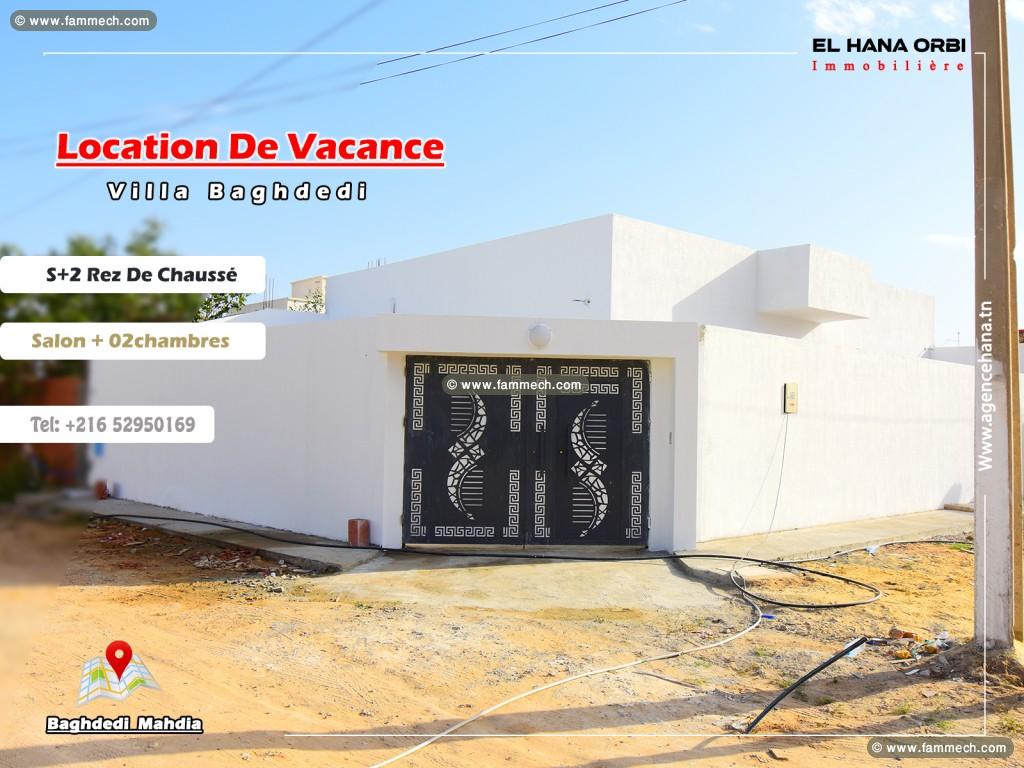 A Louer villa en Rdc S+2 a baghdedi Mahdia 