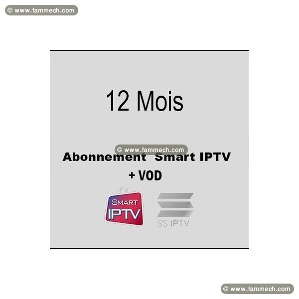 IPTV 12 Mois Abonnement VOD Smart IPTV