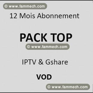 Abonnement Pack Top : iptv + Gshare