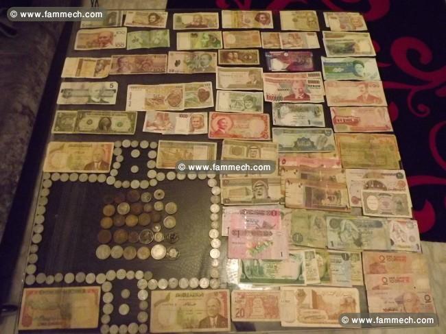 ANCIEN BILLET ET PIÈCES DE MONNAIE