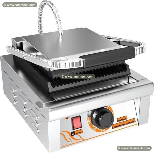 Appareil à panini électrique simple rainurée