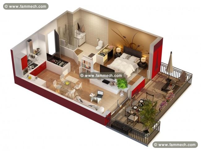 Appartement s+1 nouvellement construit bagdedi mah
