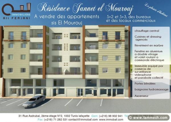 appartement s+2 et s+3  sis a el mourouj V 