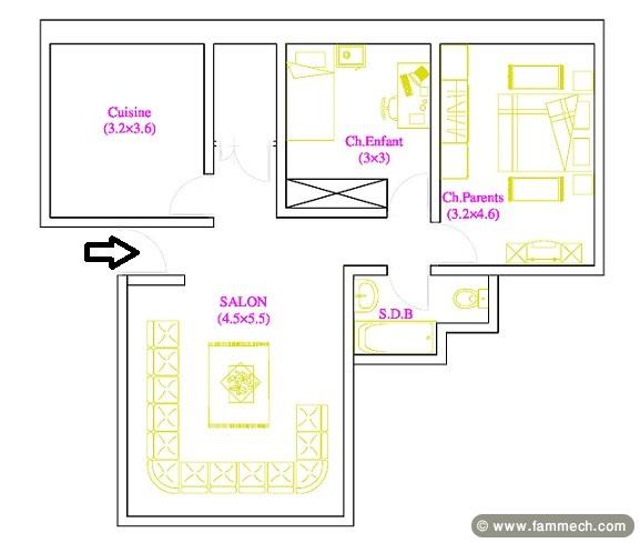 APPARTEMENT S+2 KREMDA SFAX
