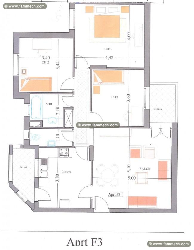 appartements neufs s+2/s+3 à mornag