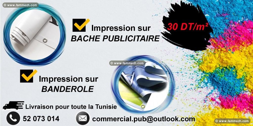 Bache publicitaire et banderole