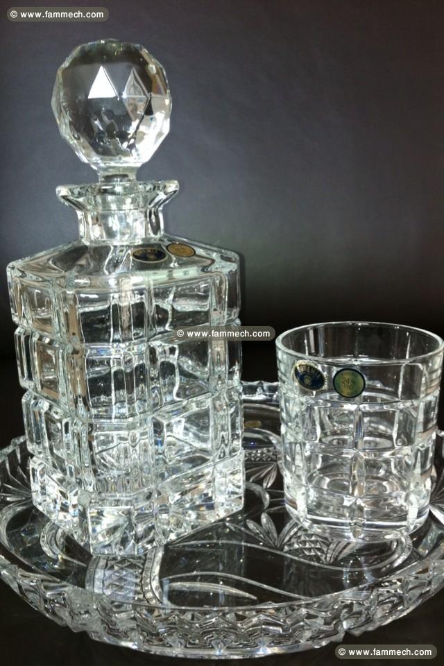 Carafe + 6 Verres en Cristal de Boheme