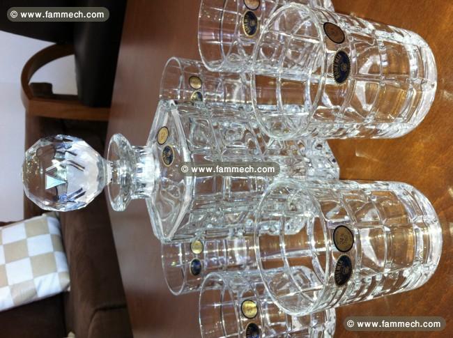 Carafe + 6 Verres en Cristal de Boheme
