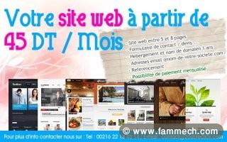 creation site web à partir de 45 DT / mois