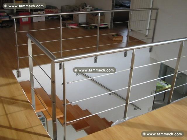 Garde corps en aluminium aspect inox