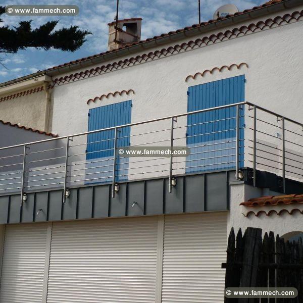 Garde corps en aluminium aspect inox
