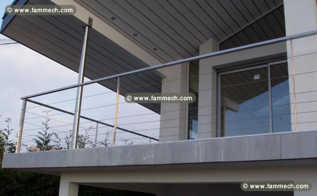 Garde corps en aluminium aspect inox
