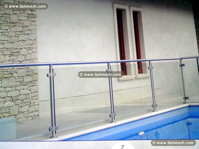 Garde corps en aluminium aspect inox