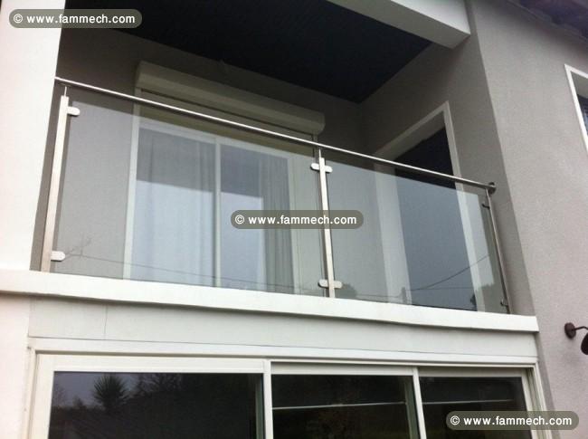 Garde corps en aluminium aspect inox