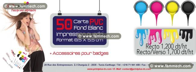 Impression Carte visite et badges en PVC