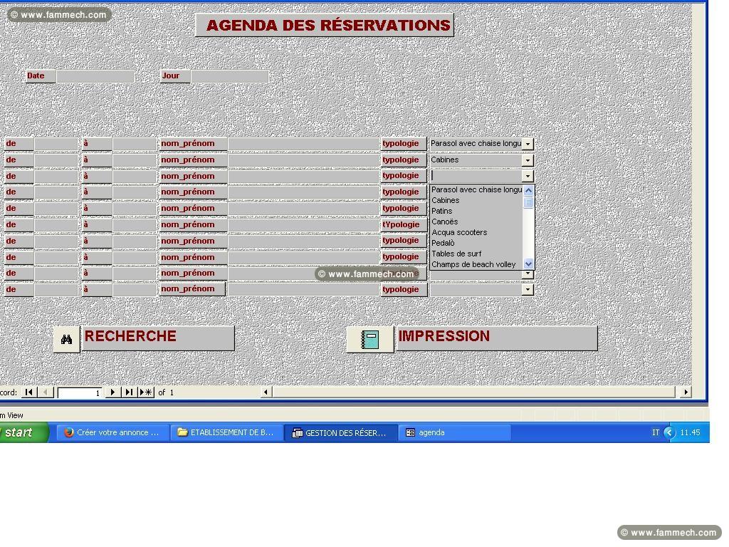 LOGICIEL  ORIGINAL DE GESTION ÉTABLISSEMENT DE BAI