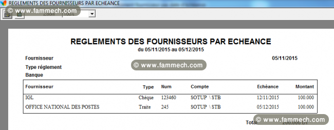 Logiciel impression traites et chèques Tunisie