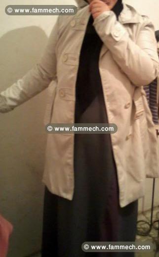 Long manteau boutonnée avec ceinture
