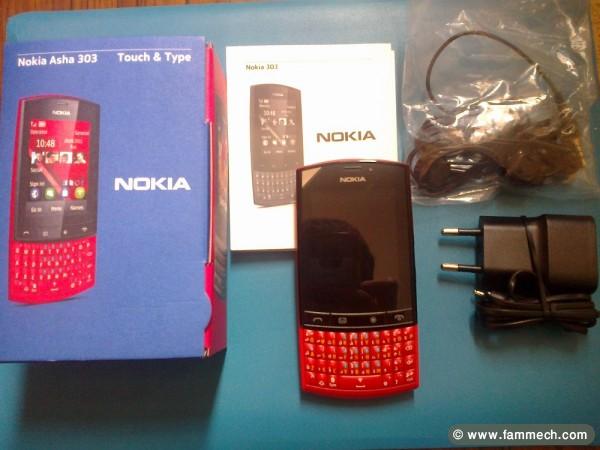 Nokia 303 Rouge Cacheté avec garantie