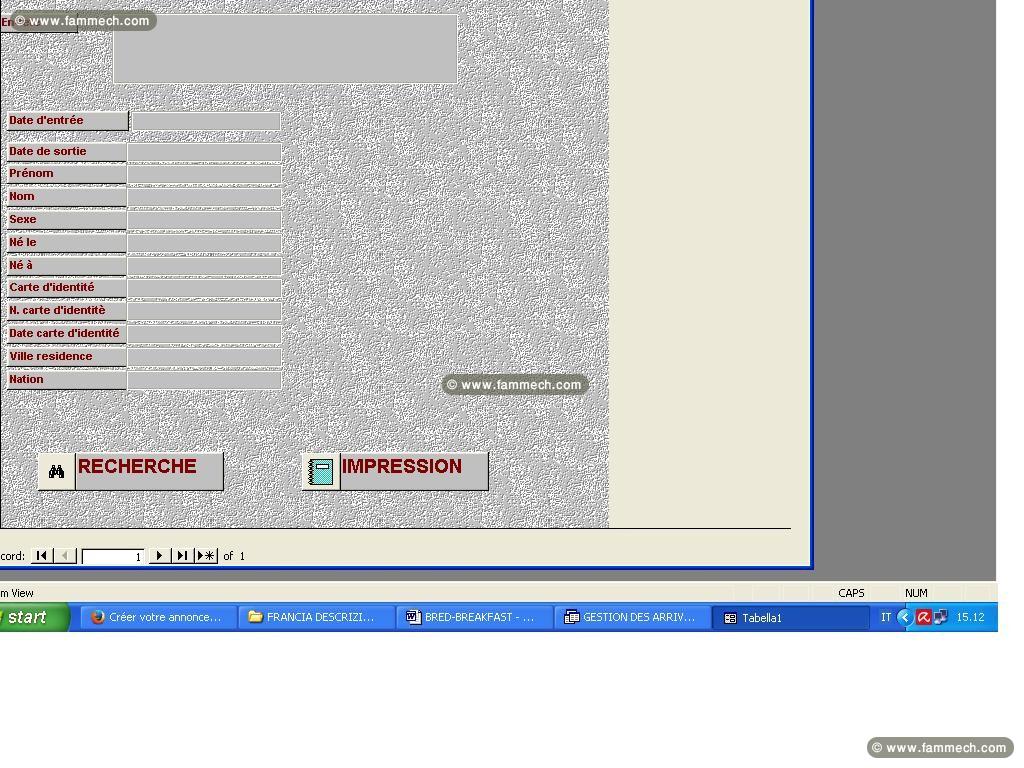 ORIGINAL LOGICIEL DE GESTION BED&BREAKFAST 