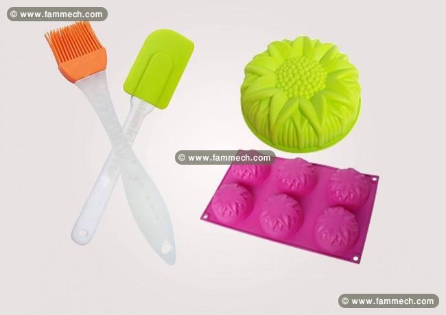 packs de 4 articles de cuisine en silicones
