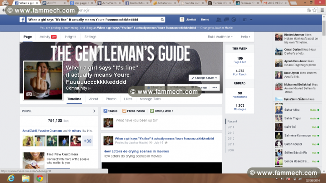 Page Facebook Top usa a vendre