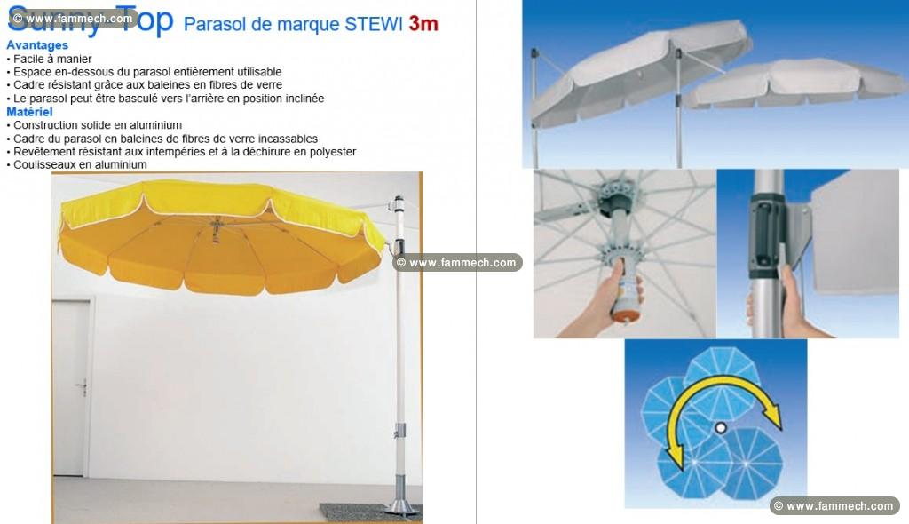 Parasol Sunny-Top en aluminium 3m