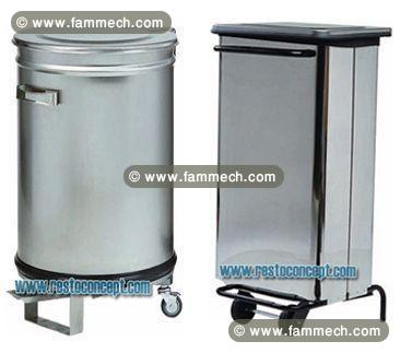 Poubelle inox snack