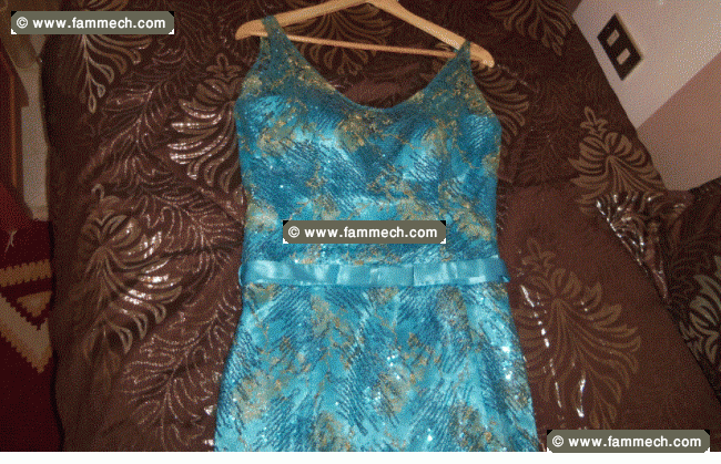 robe soirée bleu turkoise