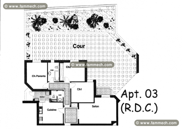 S+3 neuf avec cours, jardin, deux places parking 