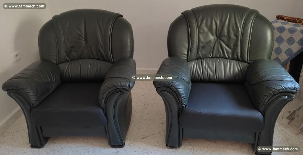 Salon cuir 5 places